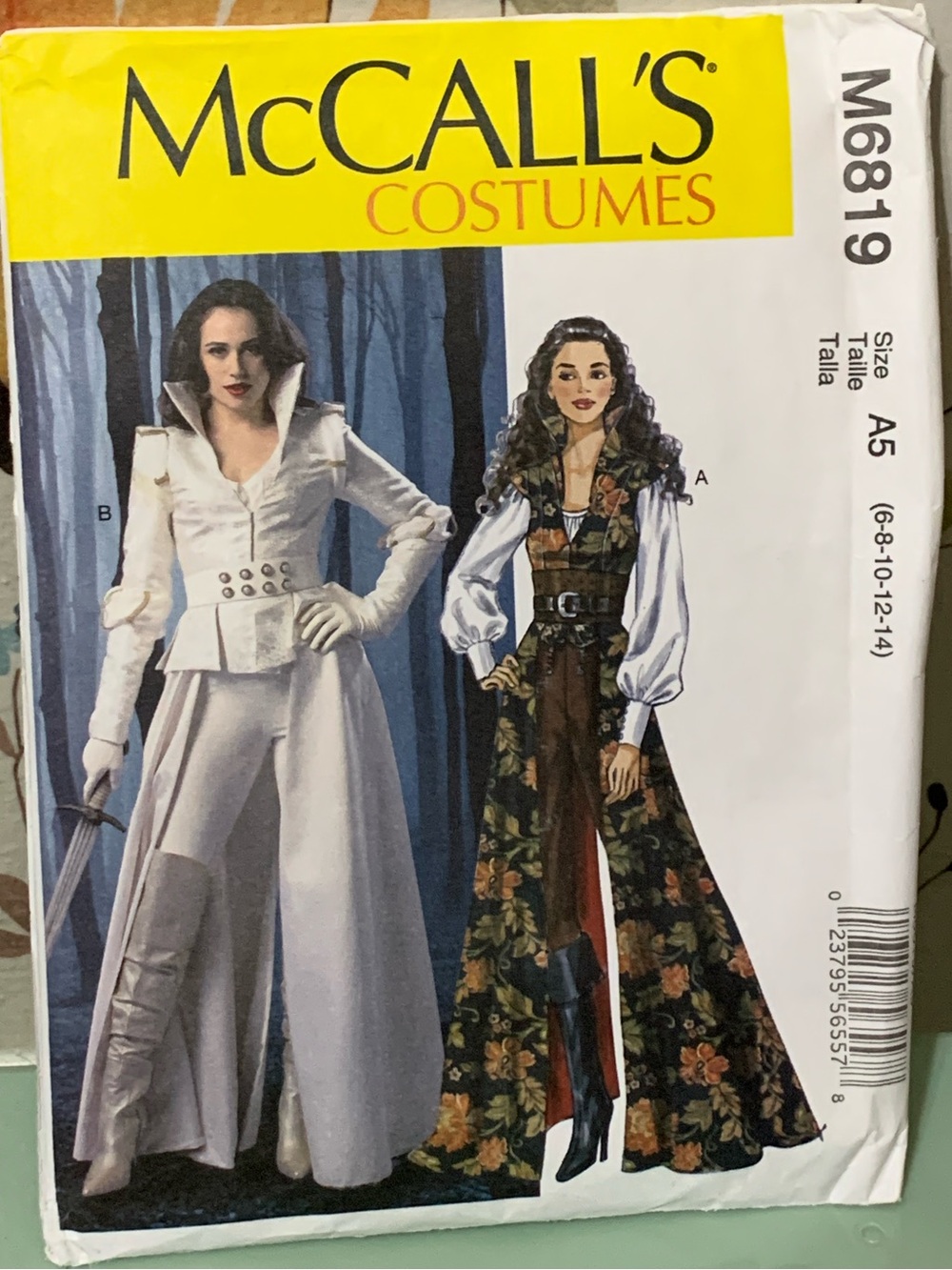 🌸 Sz 6-14 McCalls M6819 Women's Costume Coat & Pants Sewing Pattern